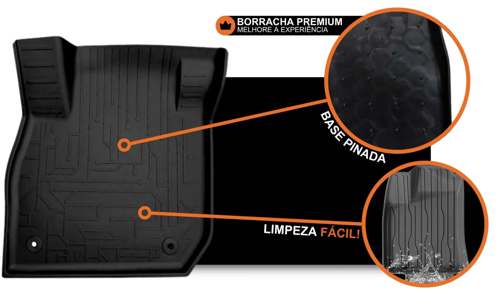 Tapete bandeja 3D com protecao completa